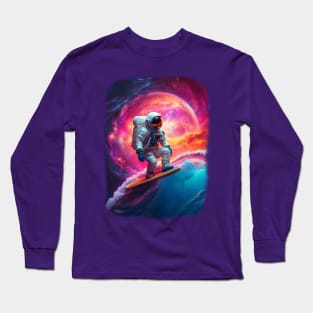 Astronaut surfing a Galactic Wave Long Sleeve T-Shirt